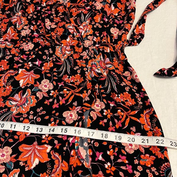 NWOT NAIF Black Red Floral Sleeveless Maxi Dress M Rayon Boho Elastic Waist - Picture 9 of 11